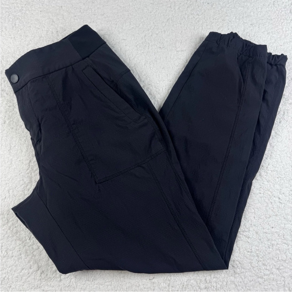 Athleta Trekkie Crop Pants Womens 8 Black Nylon Joggers Zip Pocket Outdoor Hike‎